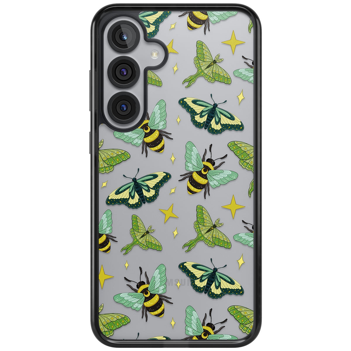 Bees and Moths Samsung S25 Plus / Samsung S26 / Samsung S26 Plus Impact Black Phone Case front