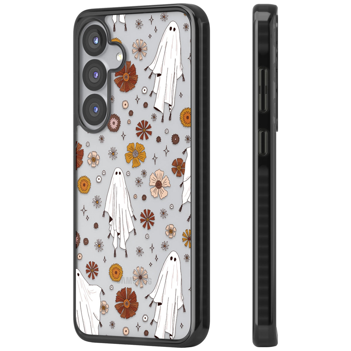 Ghosts And Flowers Samsung S25 / Samsung S25 Plus / Samsung S26 / Samsung S26 Plus Impact Black Phone Case side
