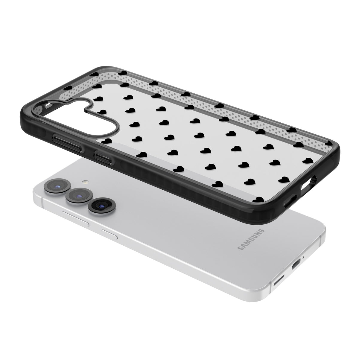 Petit Amour Samsung S25 / Samsung S25 Plus / Samsung S26 / Samsung S26 Plus Impact Black Phone Case angled