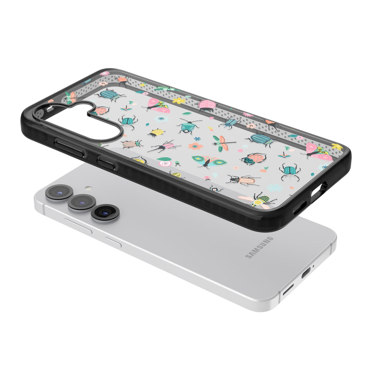 Bug Life Samsung S25 / Samsung S25 Plus / Samsung S26 / Samsung S26 Plus Impact Black Phone Case angled