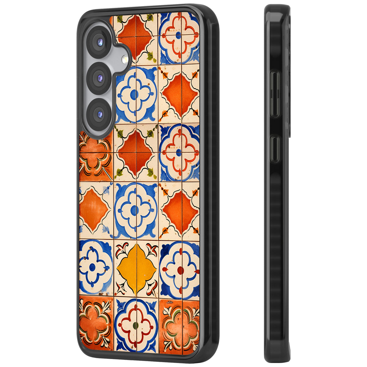 Spanish Mosaic Samsung S25 / Samsung S25 Plus / Samsung S26 / Samsung S26 Plus Impact Black Phone Case side