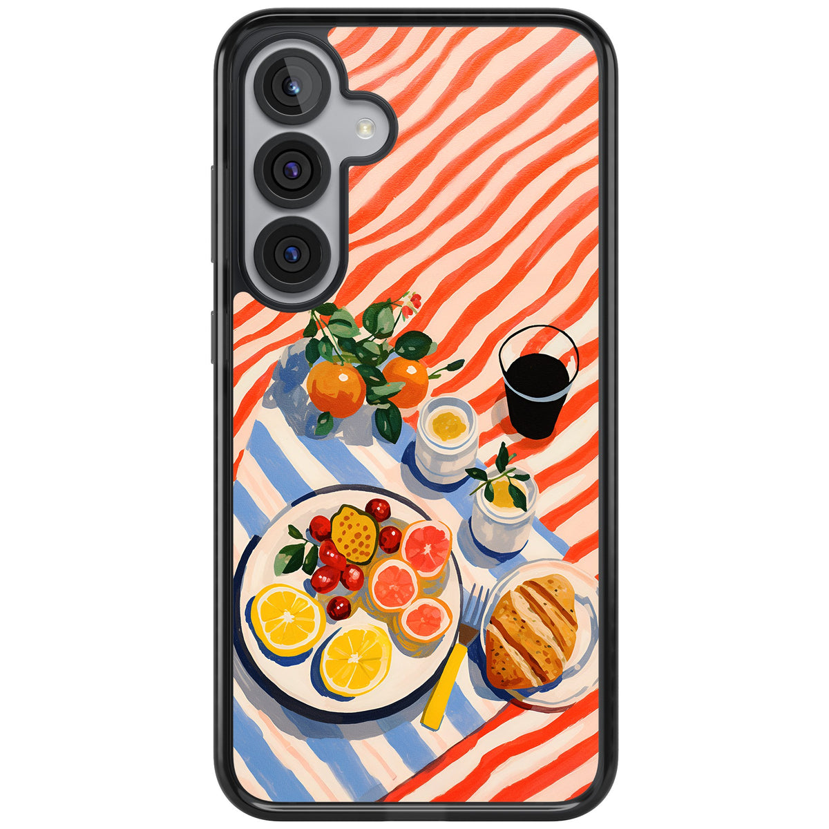 Citrus Picnic Samsung S25 Plus / Samsung S26 / Samsung S26 Plus Impact Black Phone Case front