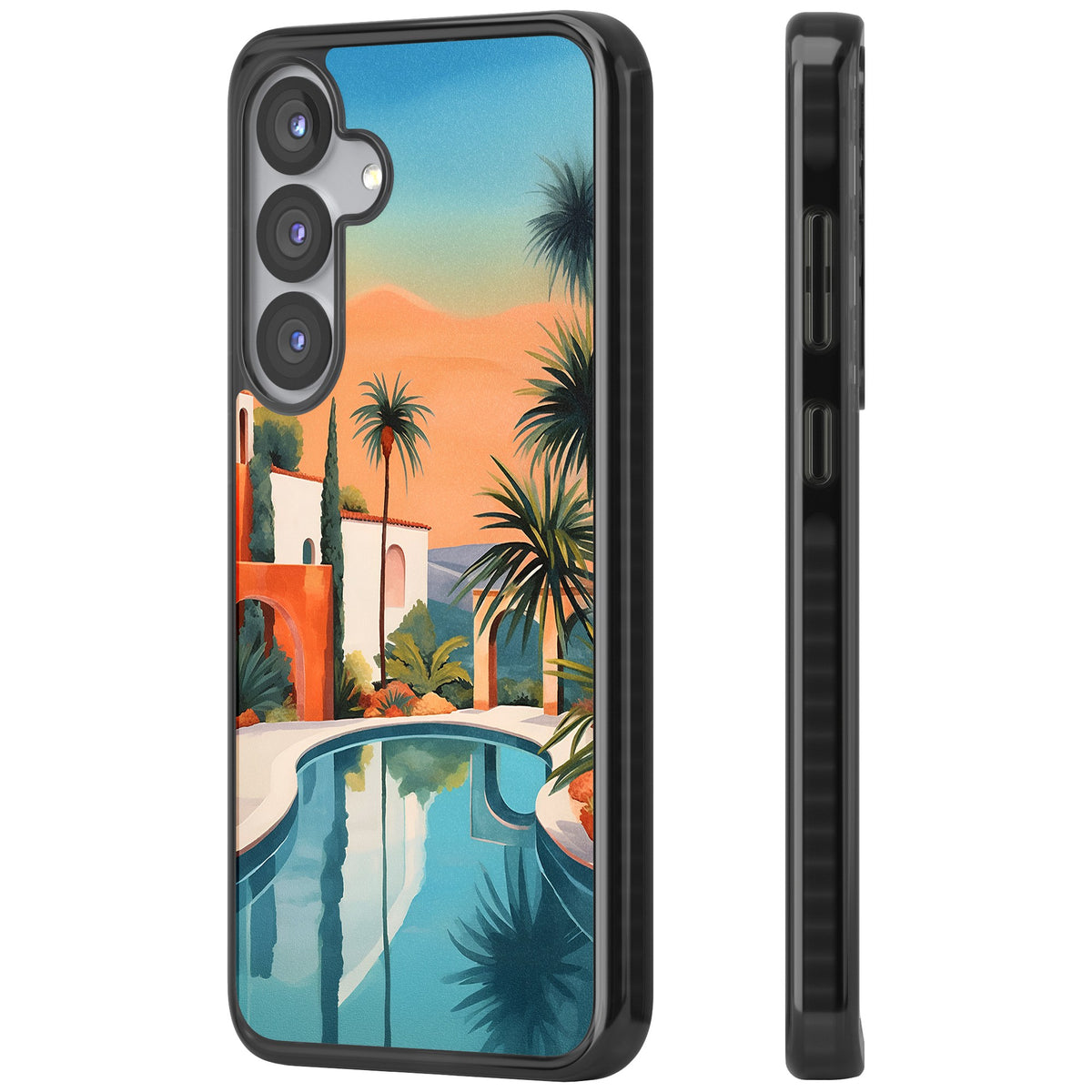 Villa Sunset Samsung S25 / Samsung S25 Plus / Samsung S26 / Samsung S26 Plus Impact Black Phone Case side