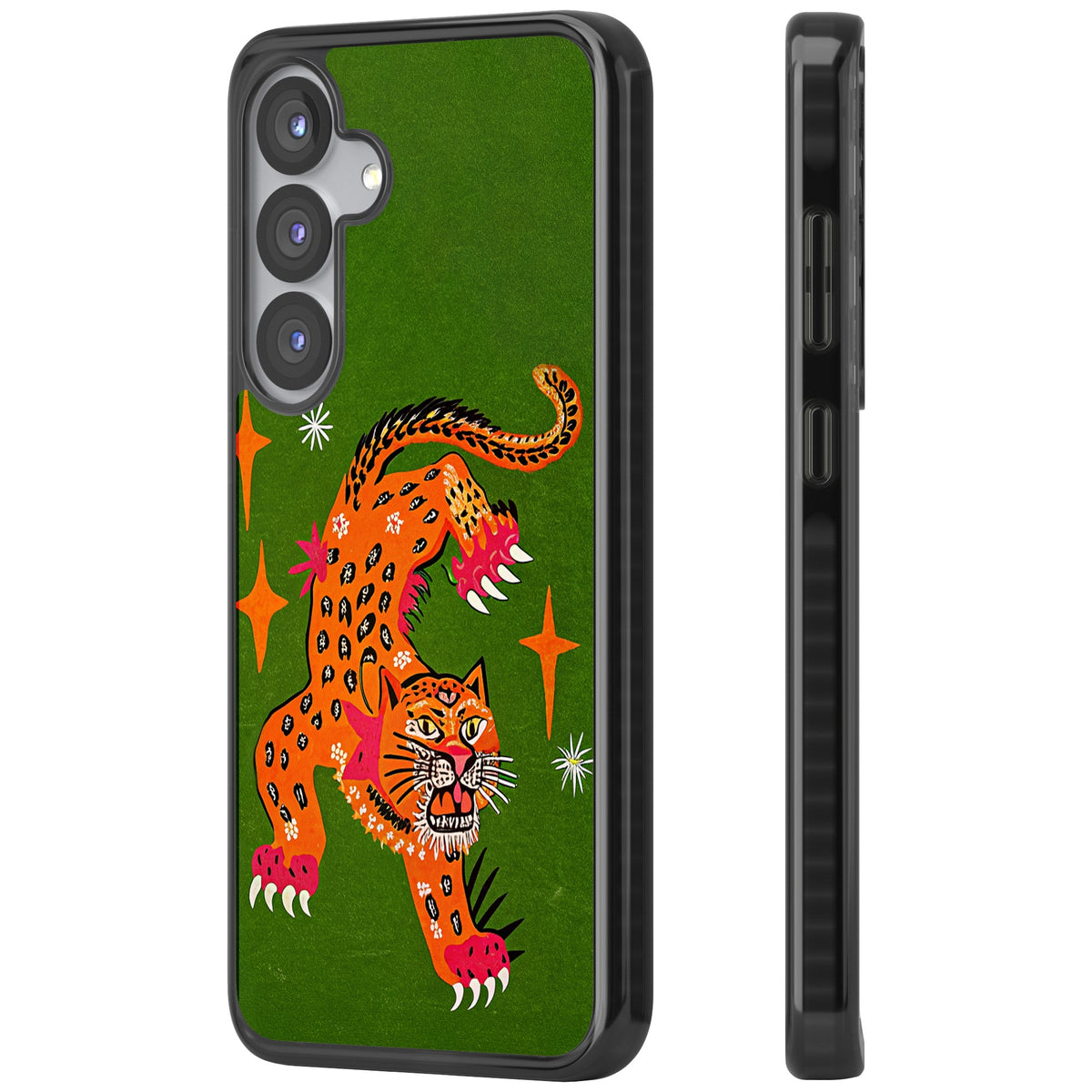Fierce Jaguar Samsung S25 / Samsung S25 Plus / Samsung S26 / Samsung S26 Plus Impact Black Phone Case side