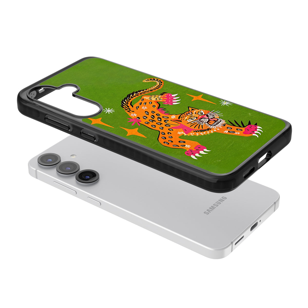 Fierce Jaguar Samsung S25 / Samsung S25 Plus / Samsung S26 / Samsung S26 Plus Impact Black Phone Case angled
