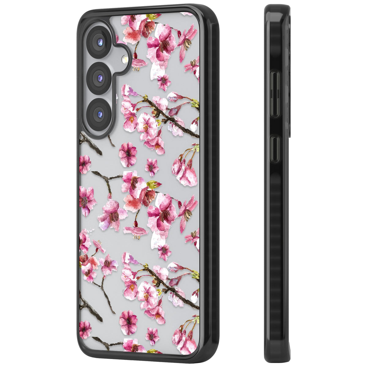 Sakura Bloom Samsung S25 / Samsung S25 Plus / Samsung S26 / Samsung S26 Plus Impact Black Phone Case side