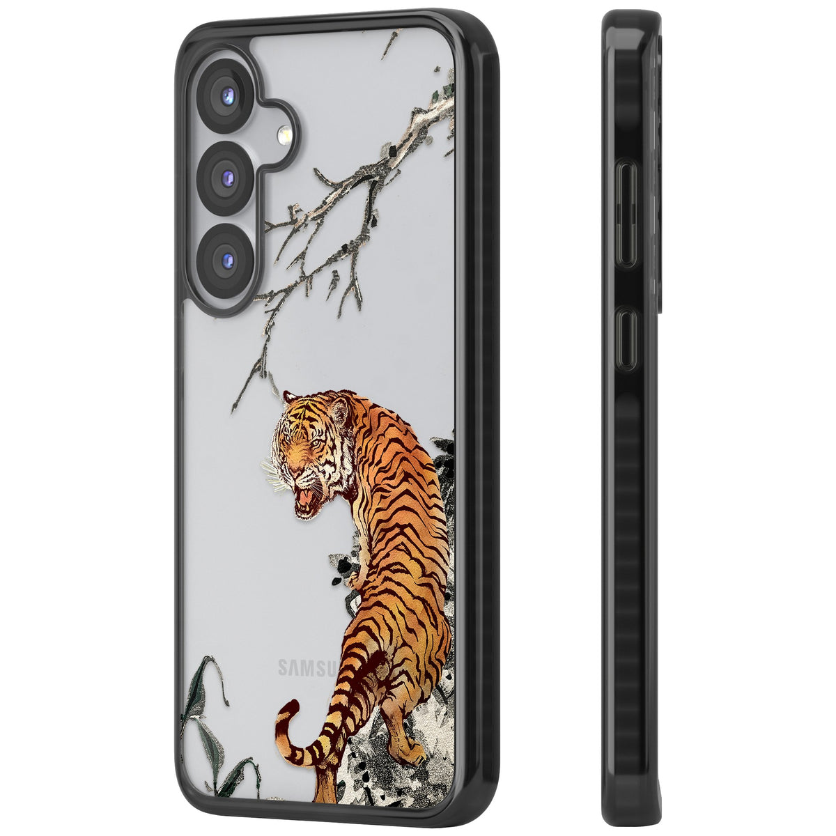 Roaring Tiger Samsung S25 / Samsung S25 Plus / Samsung S26 / Samsung S26 Plus Impact Black Phone Case side