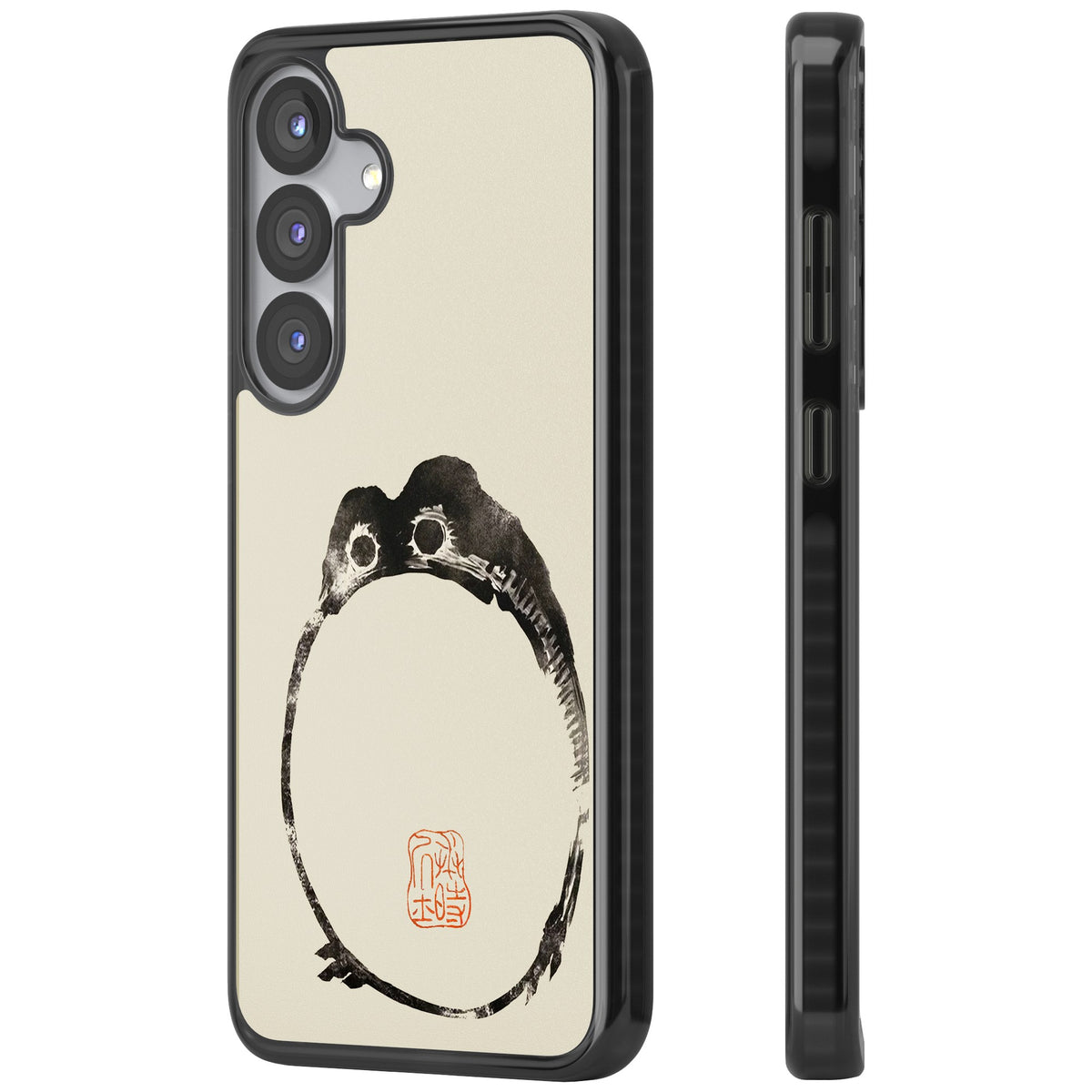 Matsumoto Hoji Round Frog Samsung S25 / Samsung S25 Plus / Samsung S26 / Samsung S26 Plus Impact Black Phone Case side