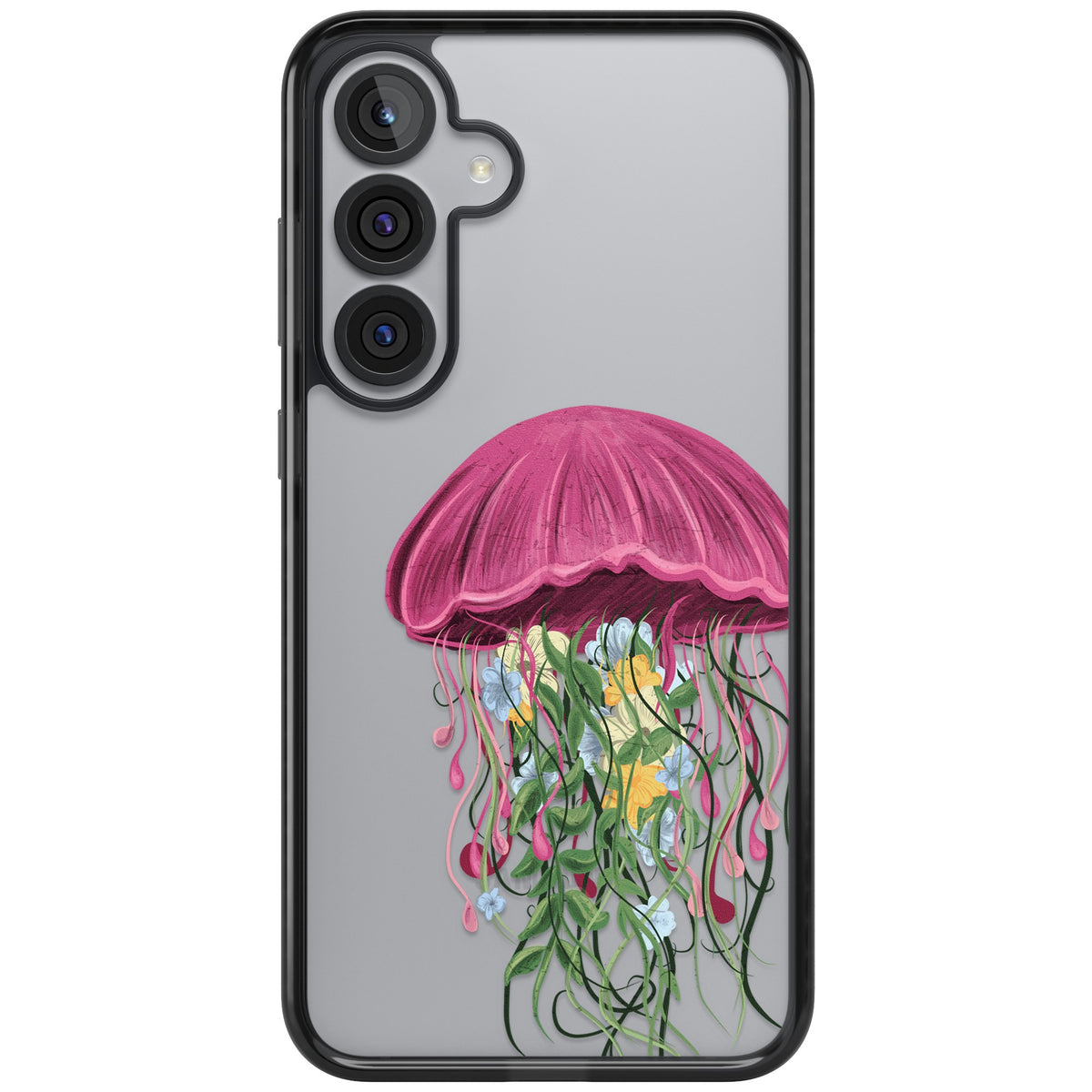 Botanical Jellyfish Samsung S25 Plus / Samsung S26 / Samsung S26 Plus Impact Black Phone Case front