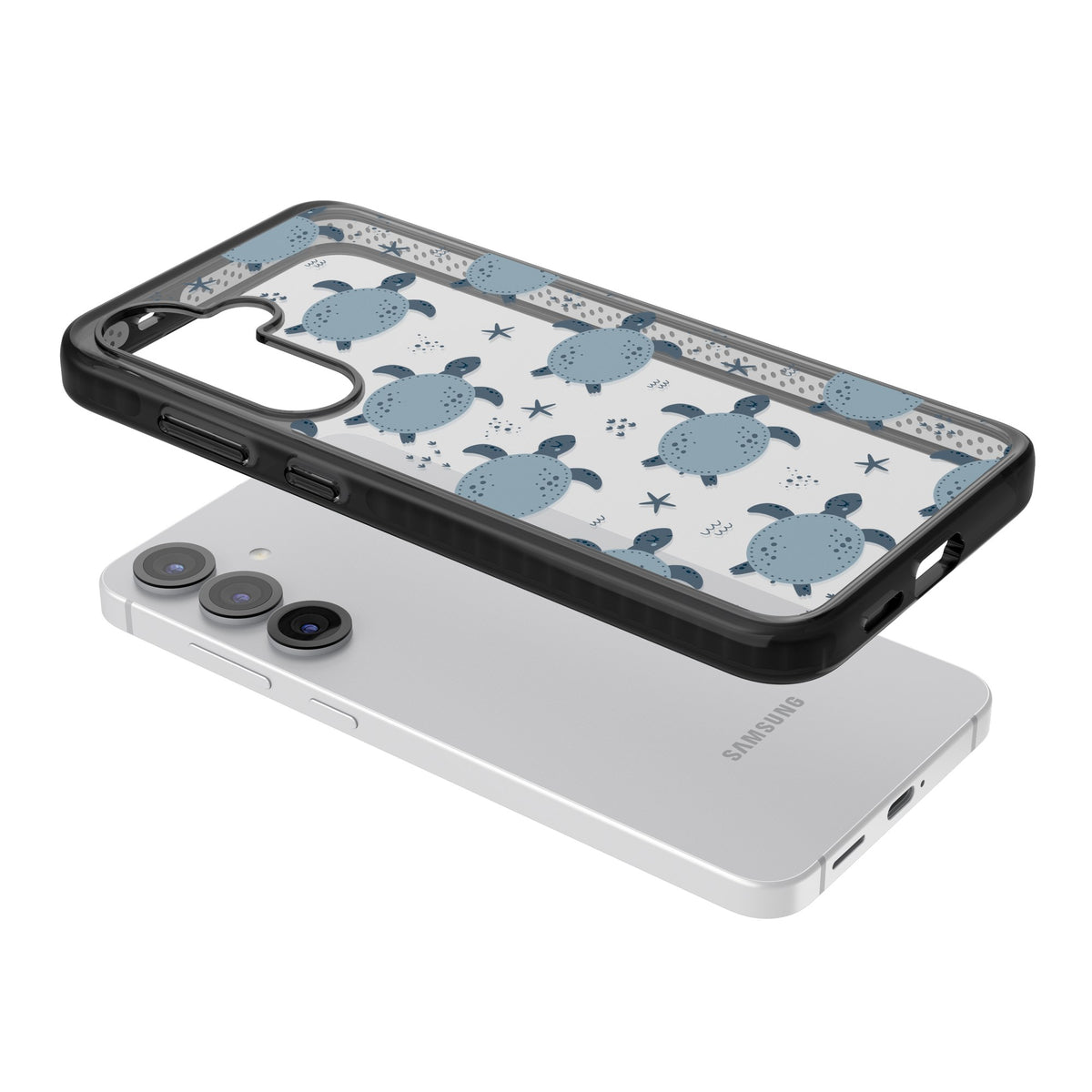 Turtle Voyage Samsung S25 / Samsung S25 Plus / Samsung S26 / Samsung S26 Plus Impact Black Phone Case angled
