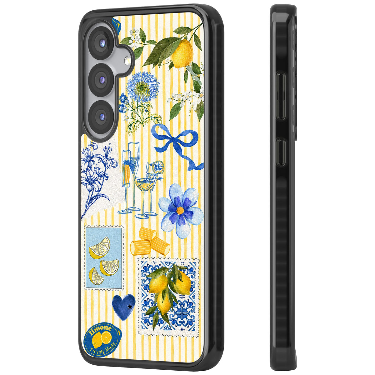 Limone Riviera Samsung S25 / Samsung S25 Plus / Samsung S26 / Samsung S26 Plus Impact Black Phone Case side
