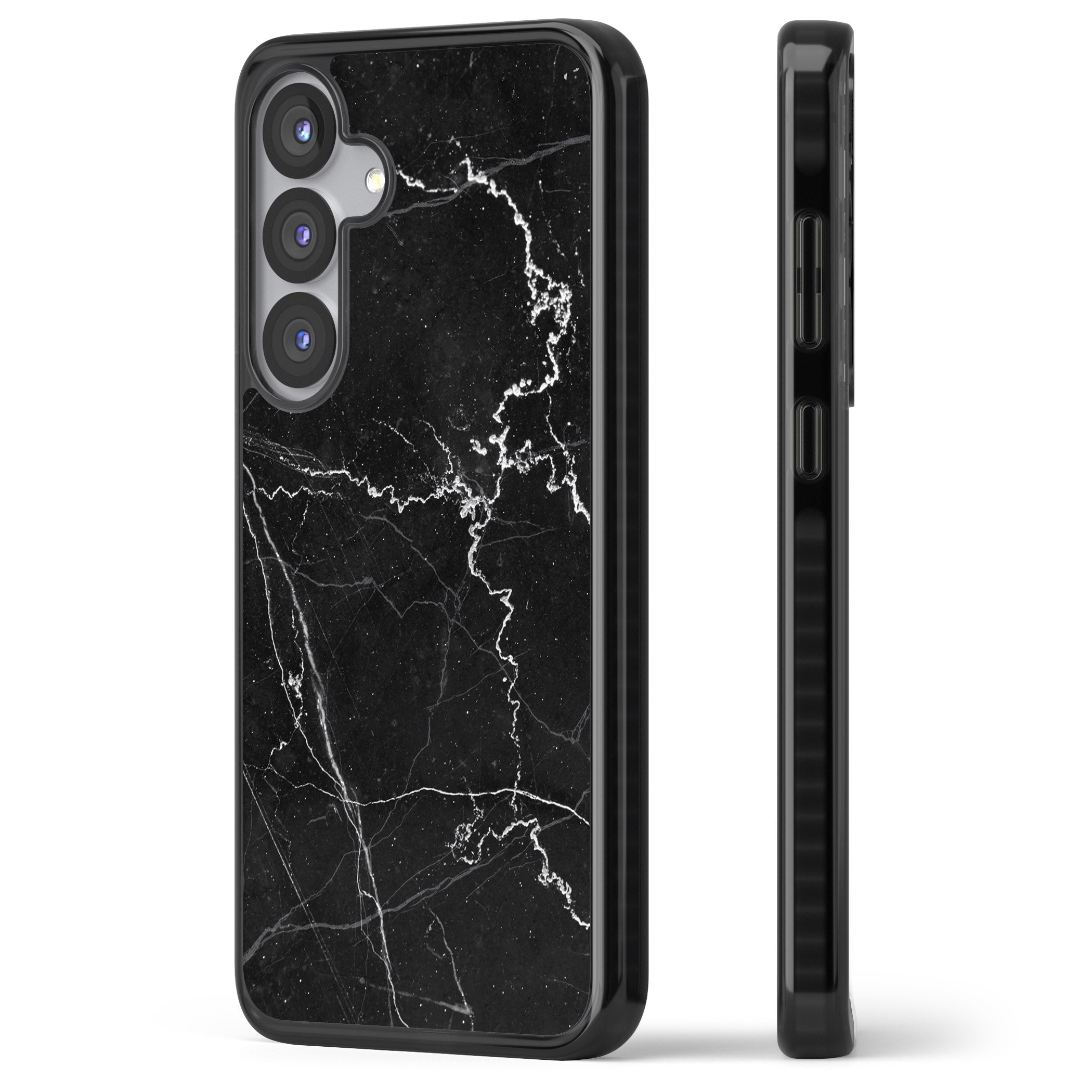 Bold Black Marble With White Texture