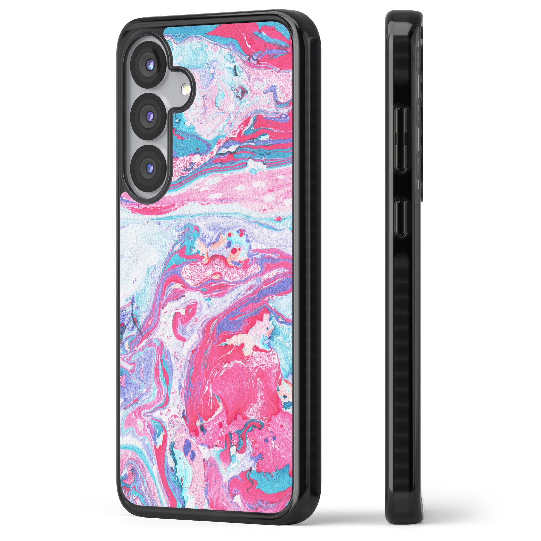 Pink, Blue & Purple Marbled Paper Pattern