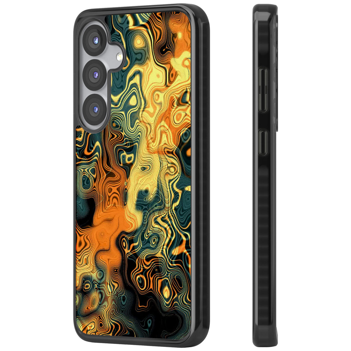 Liquid Amber Samsung S25 / Samsung S25 Plus / Samsung S26 / Samsung S26 Plus Impact Black Phone Case side