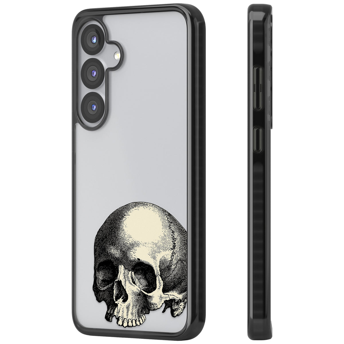 Memento Mori Samsung S25 / Samsung S25 Plus / Samsung S26 / Samsung S26 Plus Impact Black Phone Case side