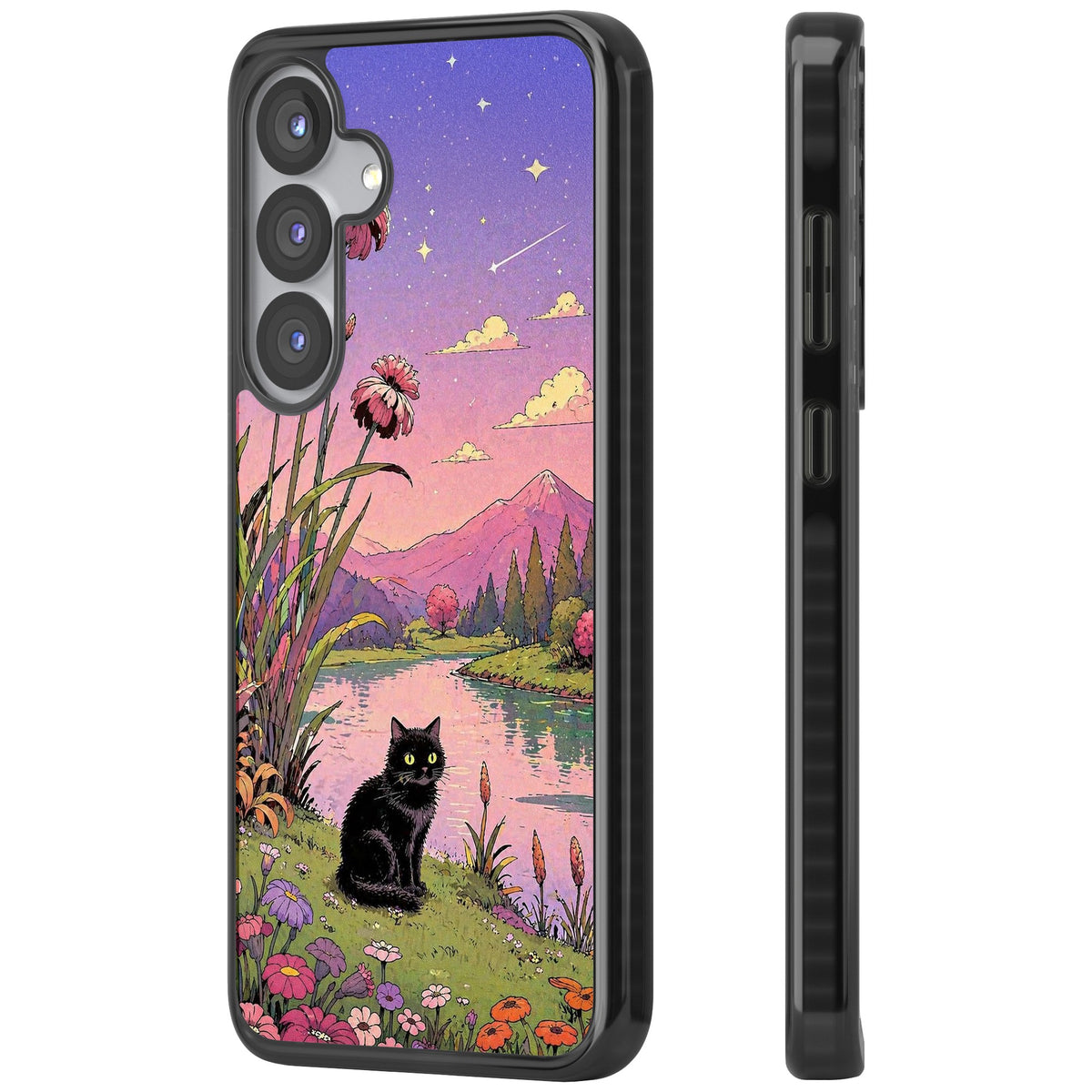 Mystic Whiskers Samsung S25 / Samsung S25 Plus / Samsung S26 / Samsung S26 Plus Impact Black Phone Case side
