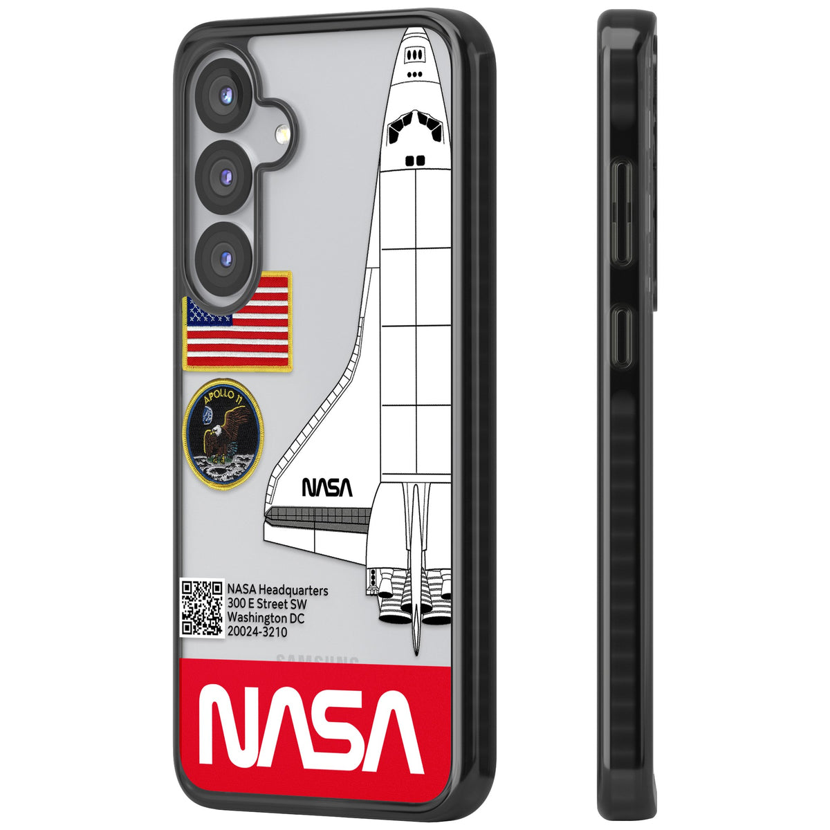 Nasa Apollo 11 Samsung S25 / Samsung S25 Plus / Samsung S26 / Samsung S26 Plus Impact Black Phone Case side