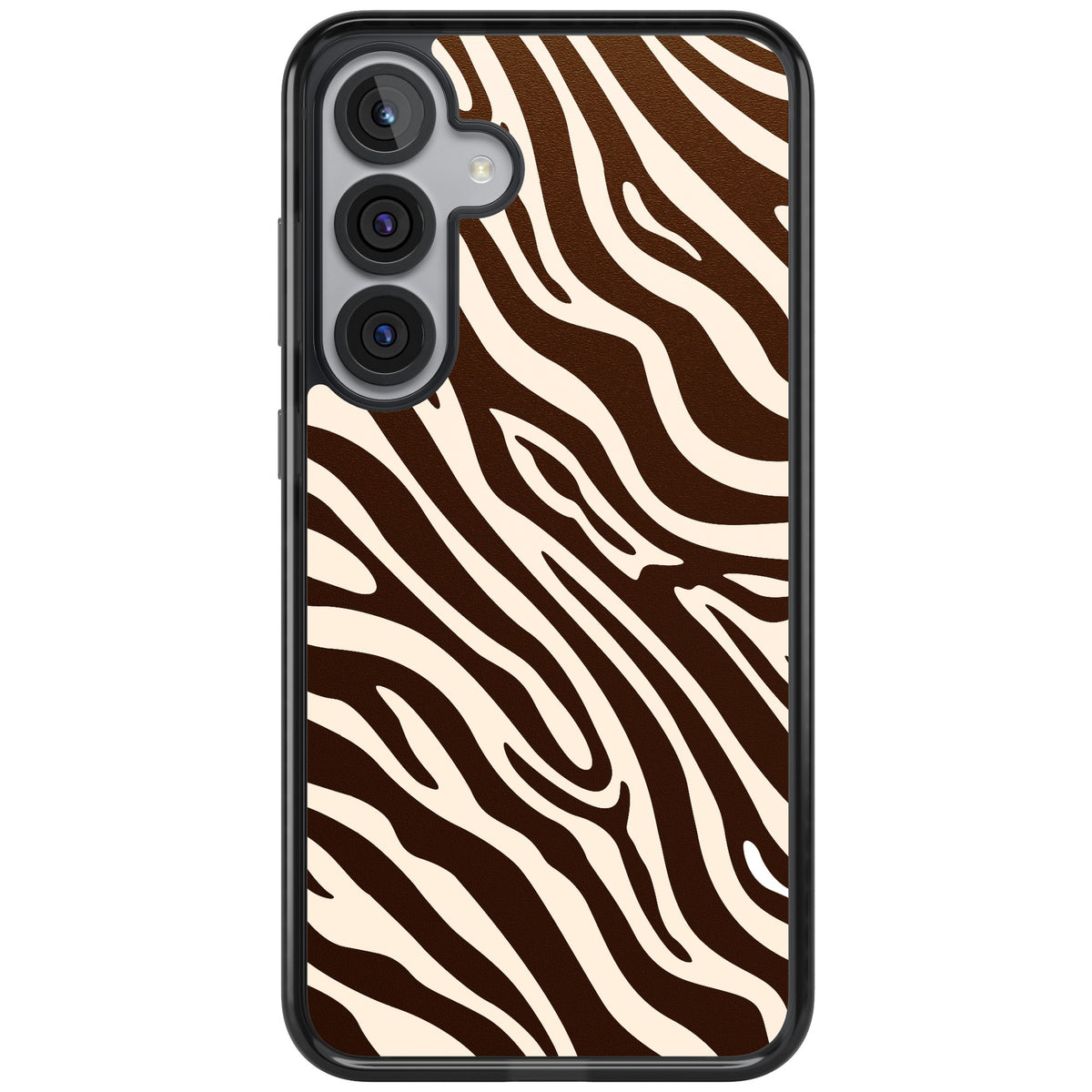 Mocha Zebra Samsung S25 Plus / Samsung S26 / Samsung S26 Plus Impact Black Phone Case front