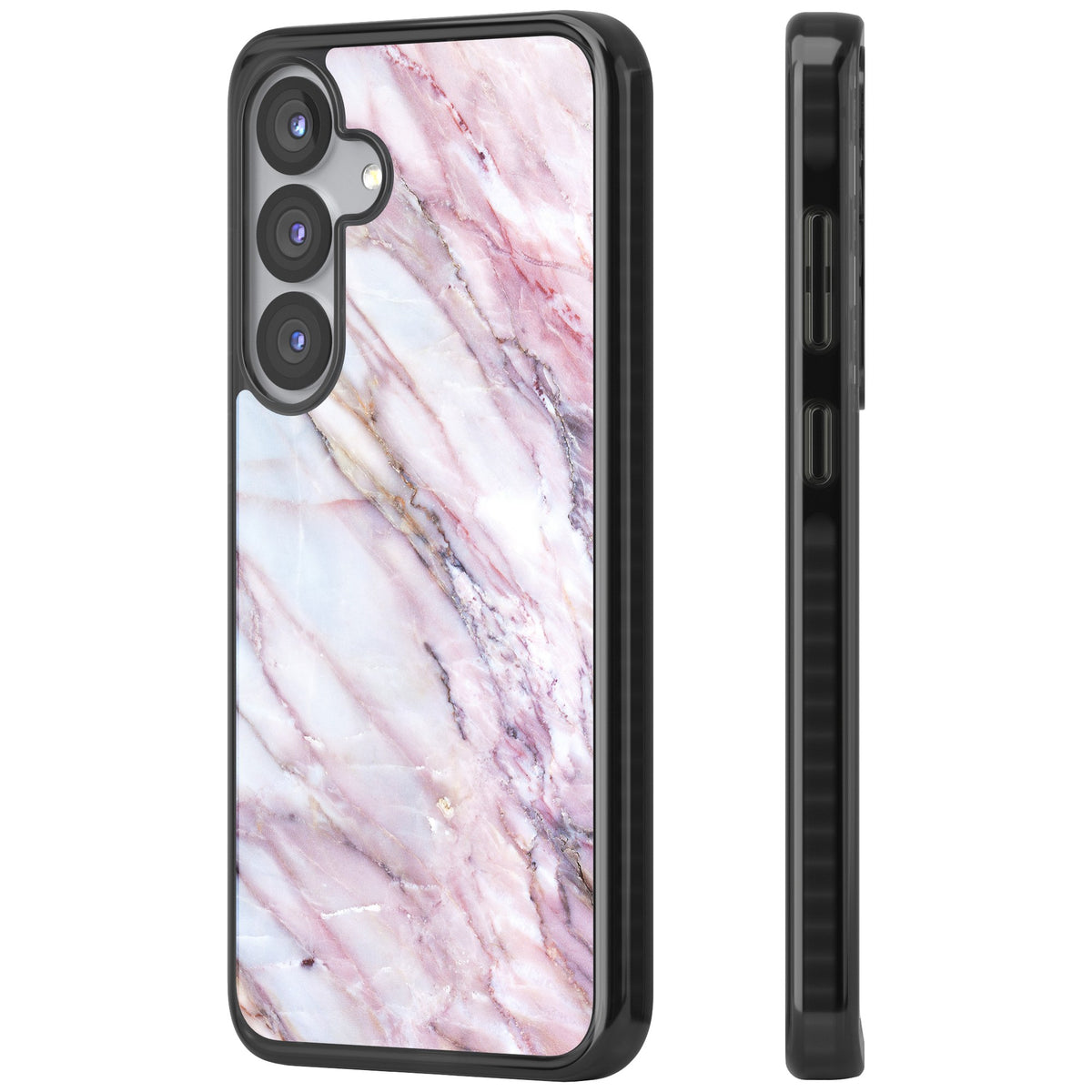 Blush Marble Glow Samsung S25 / Samsung S25 Plus / Samsung S26 / Samsung S26 Plus Impact Black Phone Case side