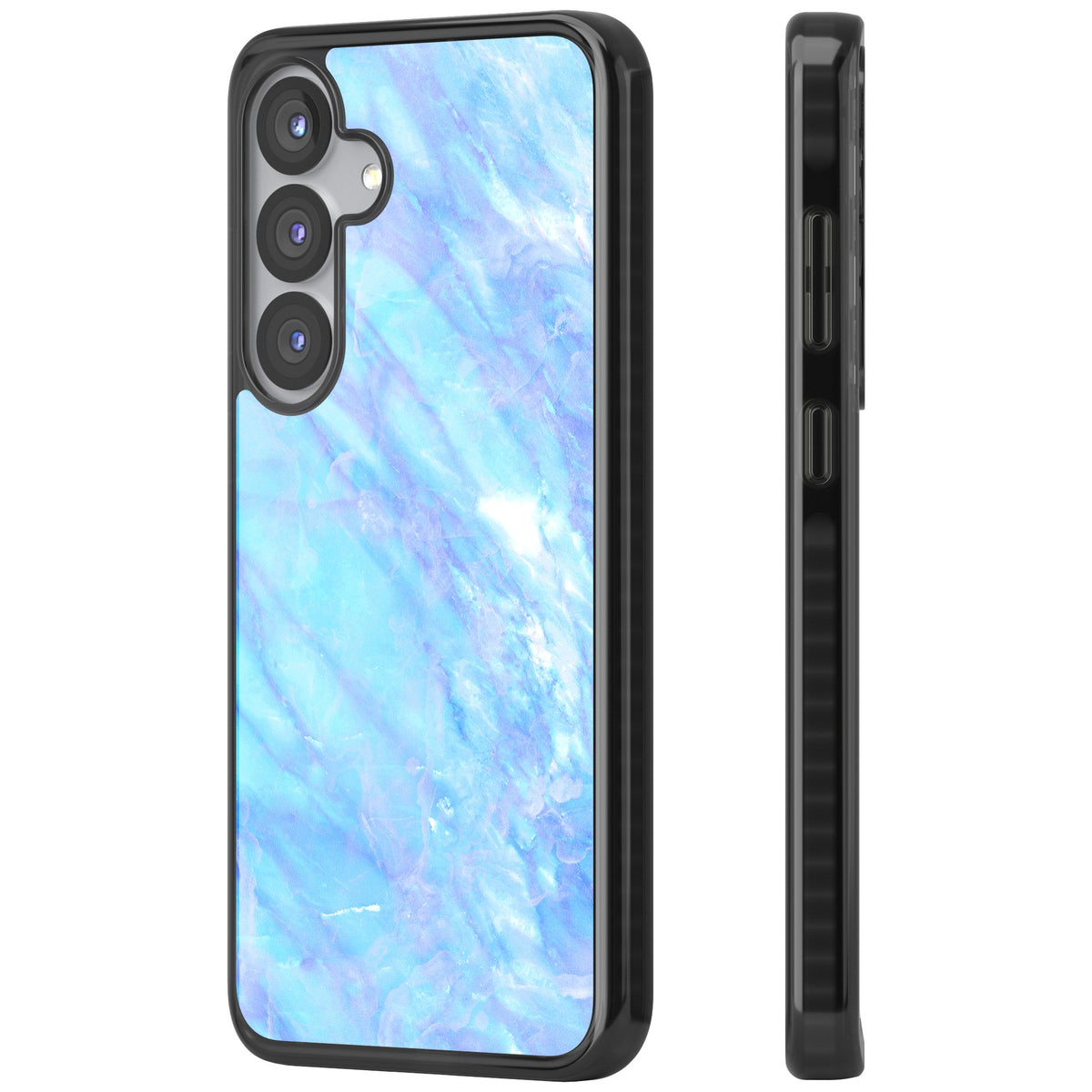Iridescent Marble Samsung S25 / Samsung S25 Plus / Samsung S26 / Samsung S26 Plus Impact Black Phone Case side