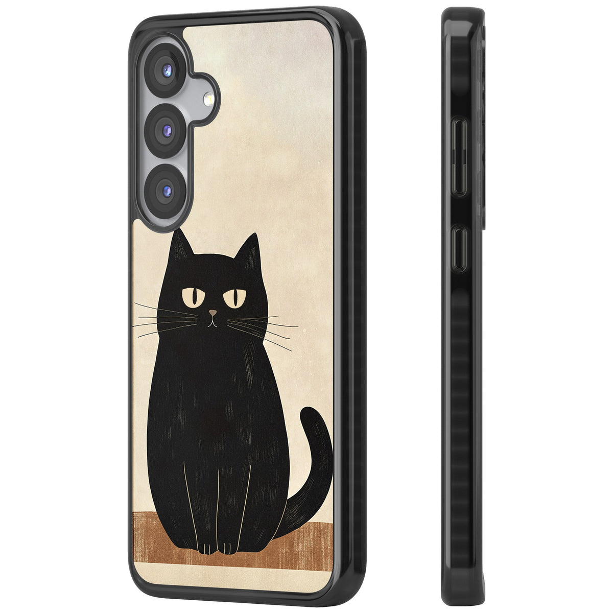 Sassy Black Cat Samsung S25 / Samsung S25 Plus / Samsung S26 / Samsung S26 Plus Impact Black Phone Case side