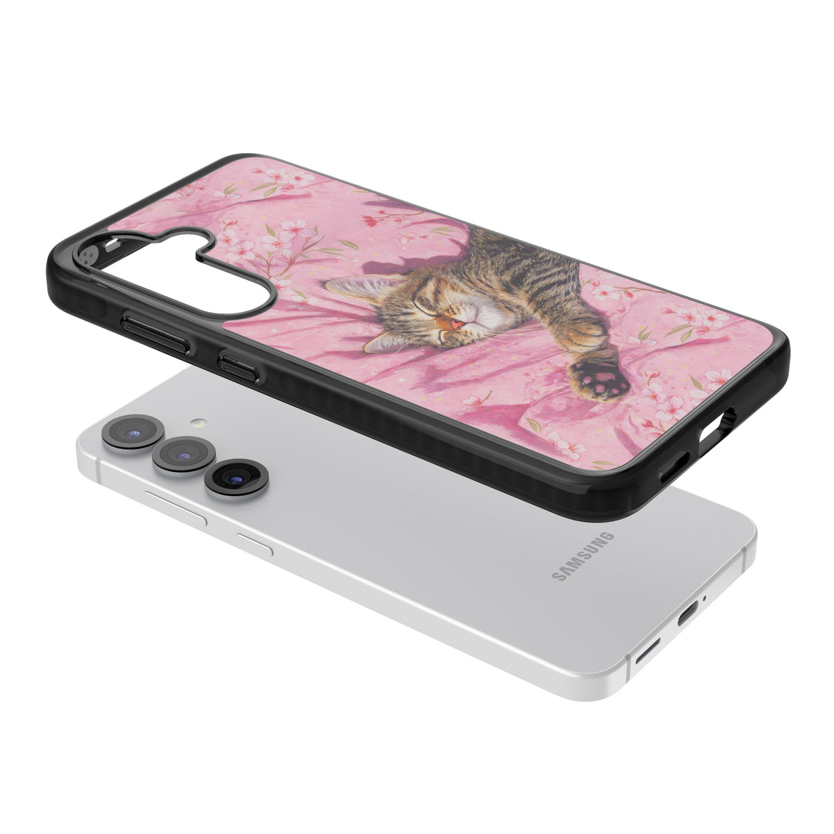 Kitten Dreams Samsung S25 / Samsung S25 Plus / Samsung S26 / Samsung S26 Plus Impact Black Phone Case angled