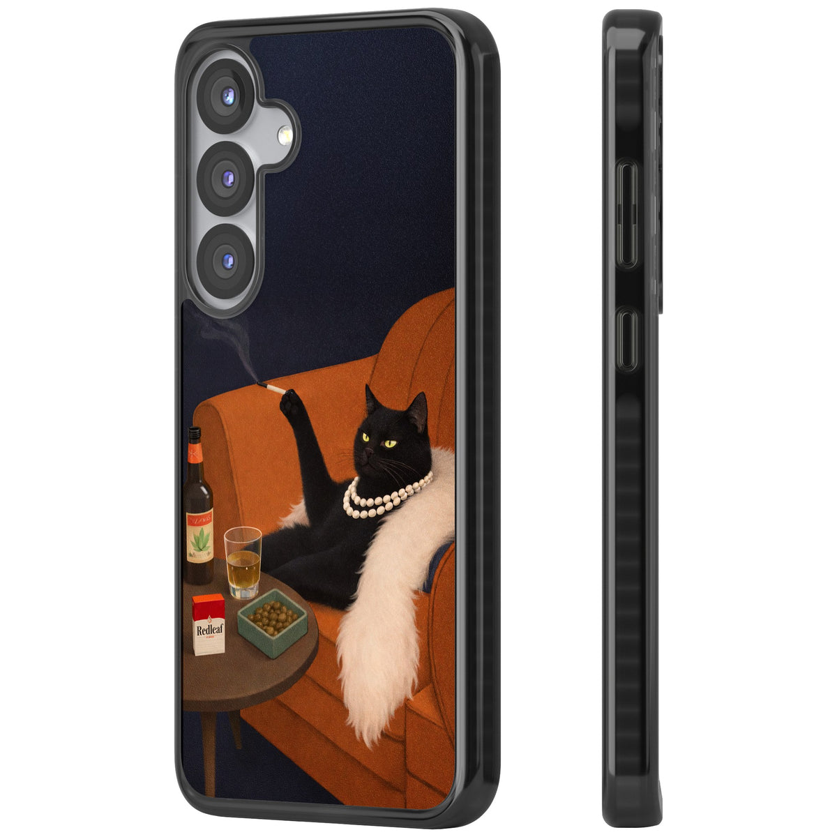 Spoiled Rotten Cat Samsung S25 / Samsung S25 Plus / Samsung S26 / Samsung S26 Plus Impact Black Phone Case side