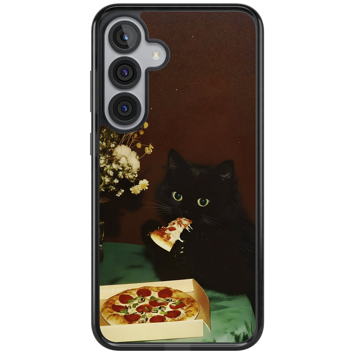 Late Night Snack Cat Samsung S25 Plus / Samsung S26 / Samsung S26 Plus Impact Black Phone Case front