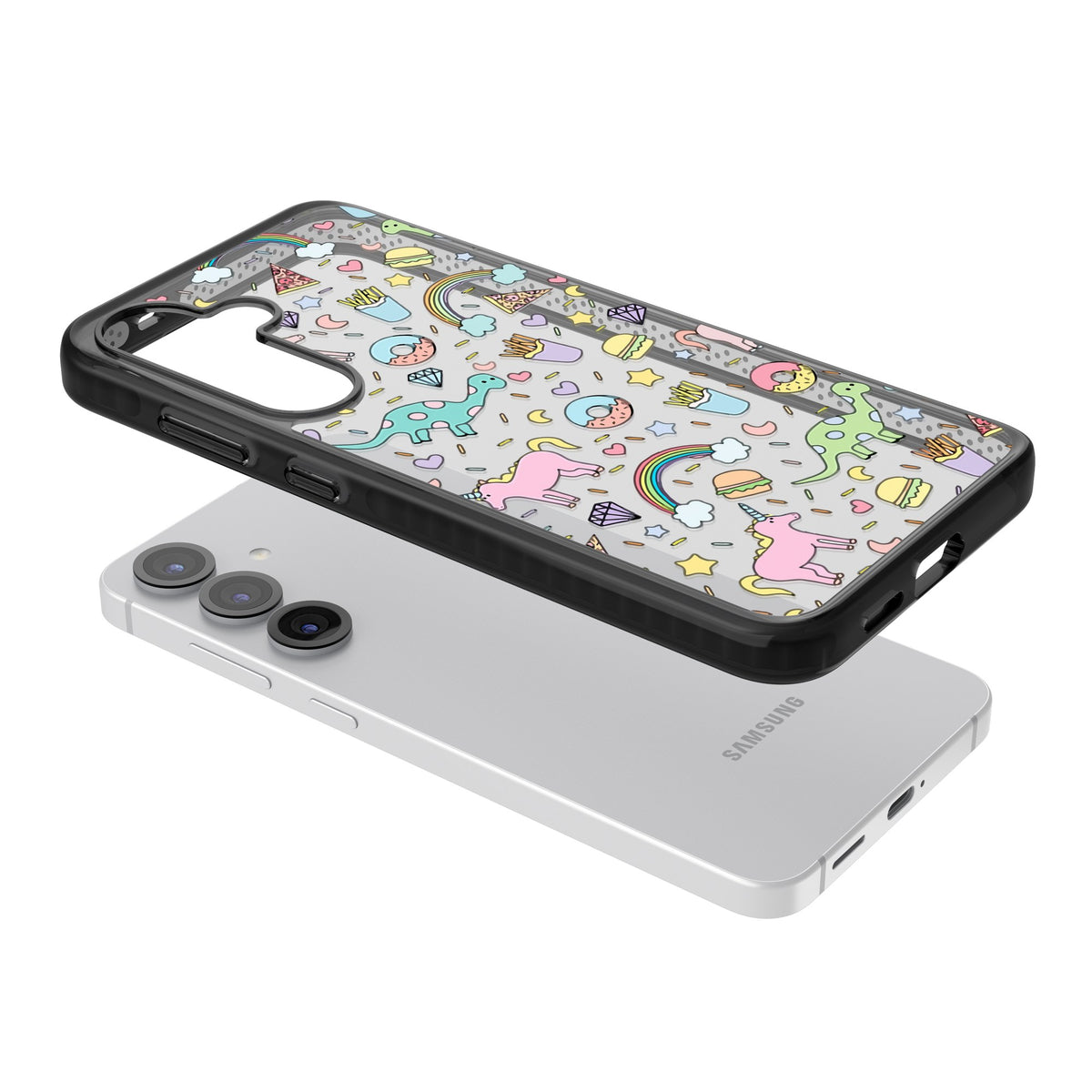 Bubblegum Fantasy Samsung S25 / Samsung S25 Plus / Samsung S26 / Samsung S26 Plus Impact Black Phone Case angled
