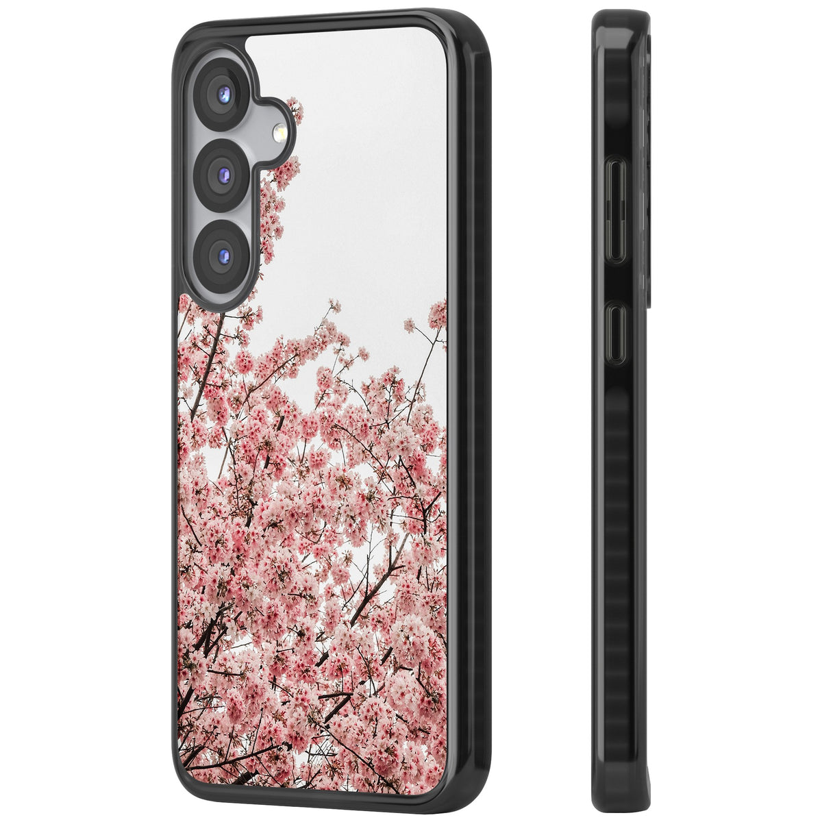 Cherry Blossom Bloom Samsung S25 / Samsung S25 Plus / Samsung S26 / Samsung S26 Plus Impact Black Phone Case side
