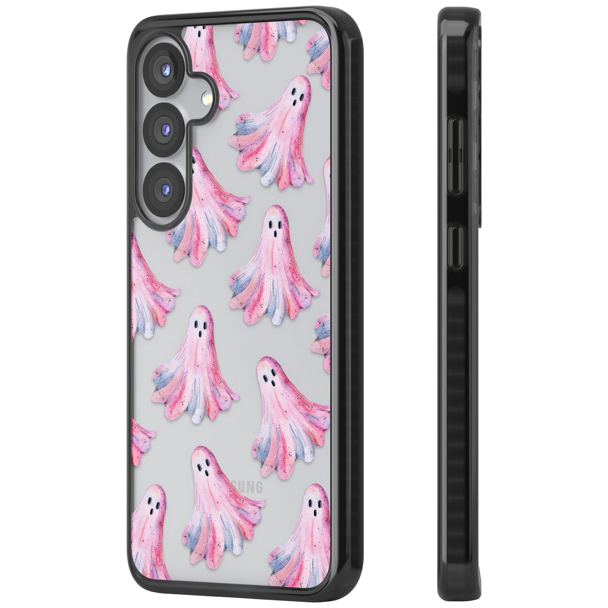 Pink Ghosts Samsung S25 / Samsung S25 Plus / Samsung S26 / Samsung S26 Plus Impact Black Phone Case side