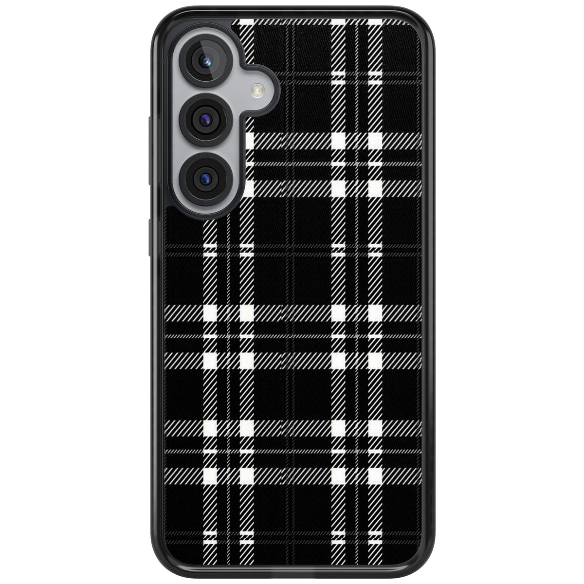 Divine Black Plaid Samsung S25 Plus / Samsung S26 / Samsung S26 Plus Impact Black Phone Case front
