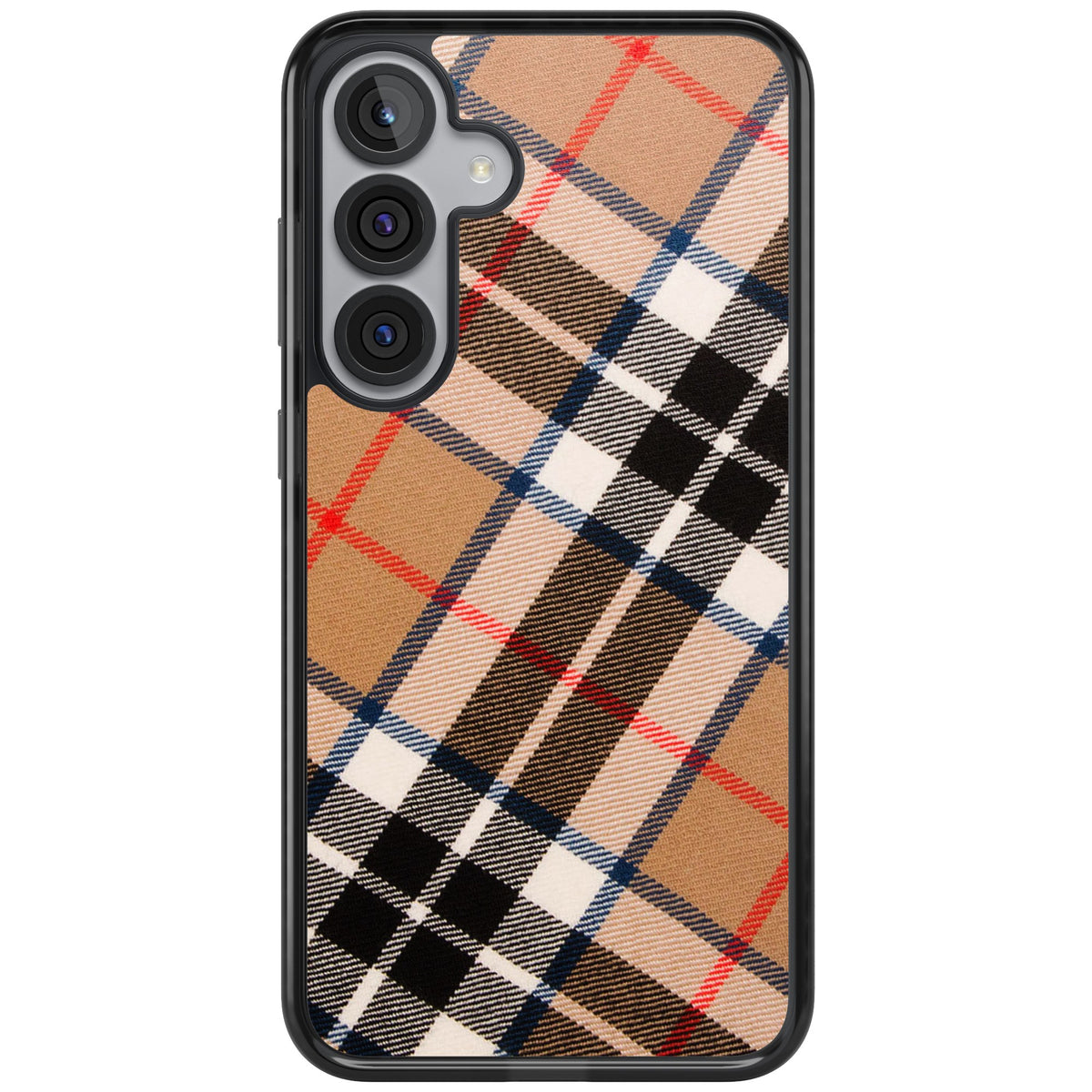 Haymarket Check Samsung S25 Plus / Samsung S26 / Samsung S26 Plus Impact Black Phone Case front