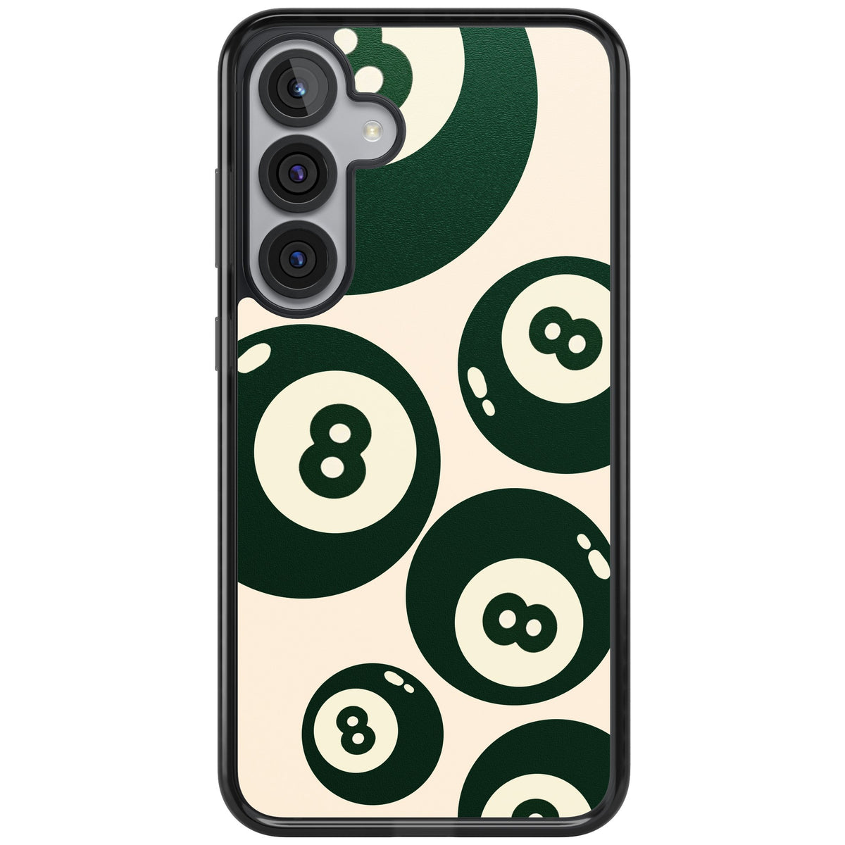 Green Eight Balls Samsung S25 Plus / Samsung S26 / Samsung S26 Plus Impact Black Phone Case front