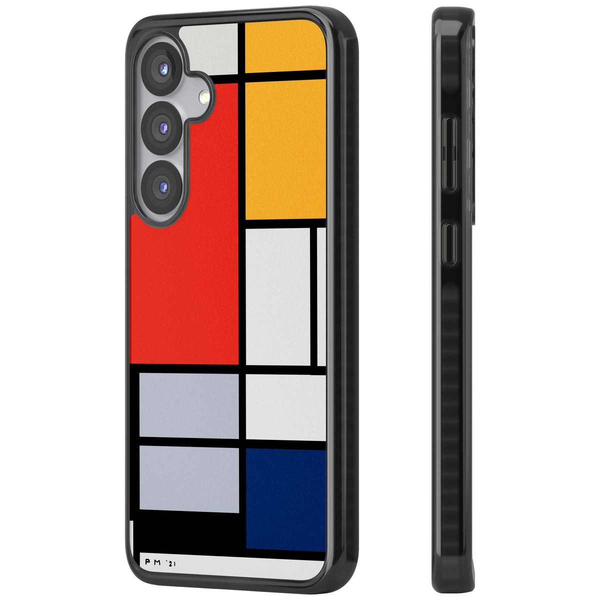 Piet Mondrian's Composition Samsung S25 / Samsung S25 Plus / Samsung S26 / Samsung S26 Plus Impact Black Phone Case side