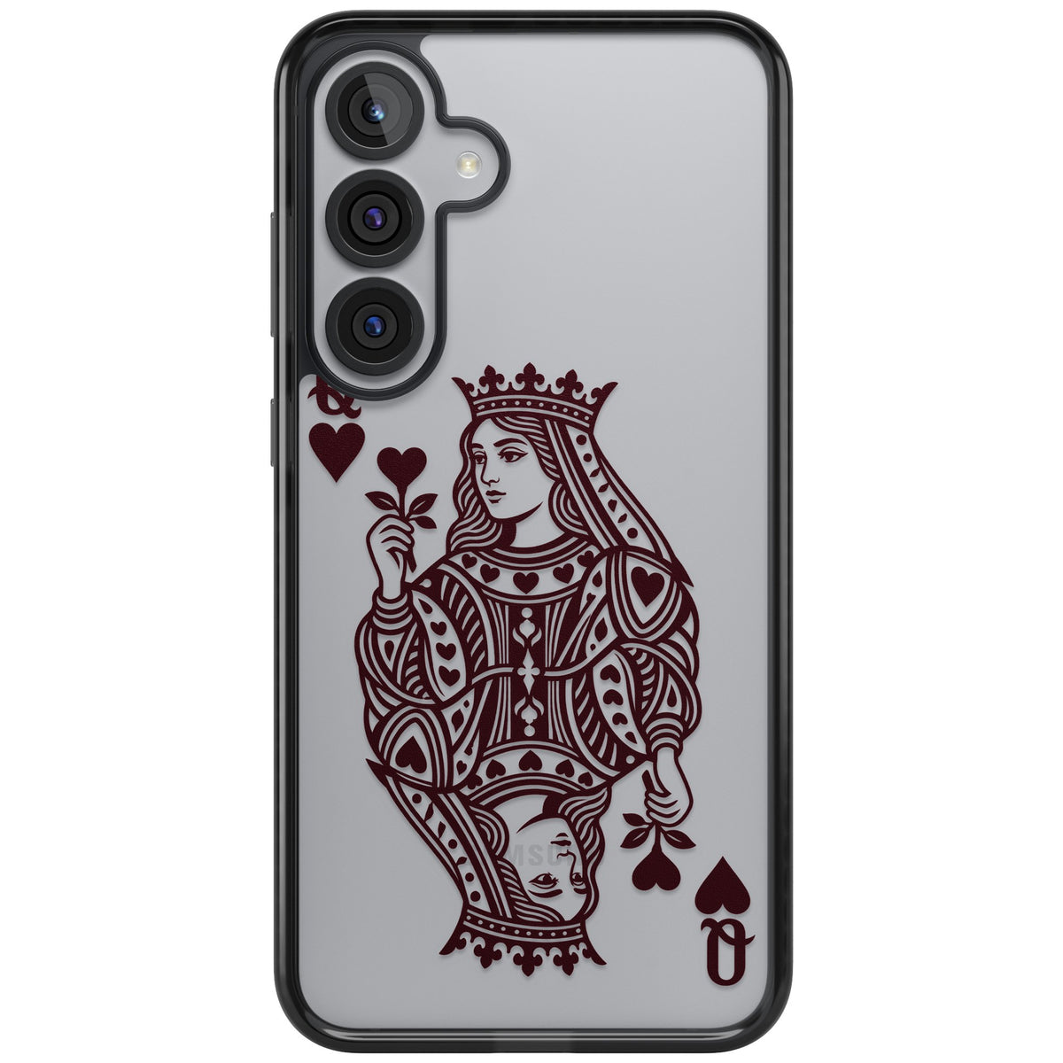 Queen Of Hearts (Burgundy) Samsung S25 Plus / Samsung S26 / Samsung S26 Plus Impact Black Phone Case front