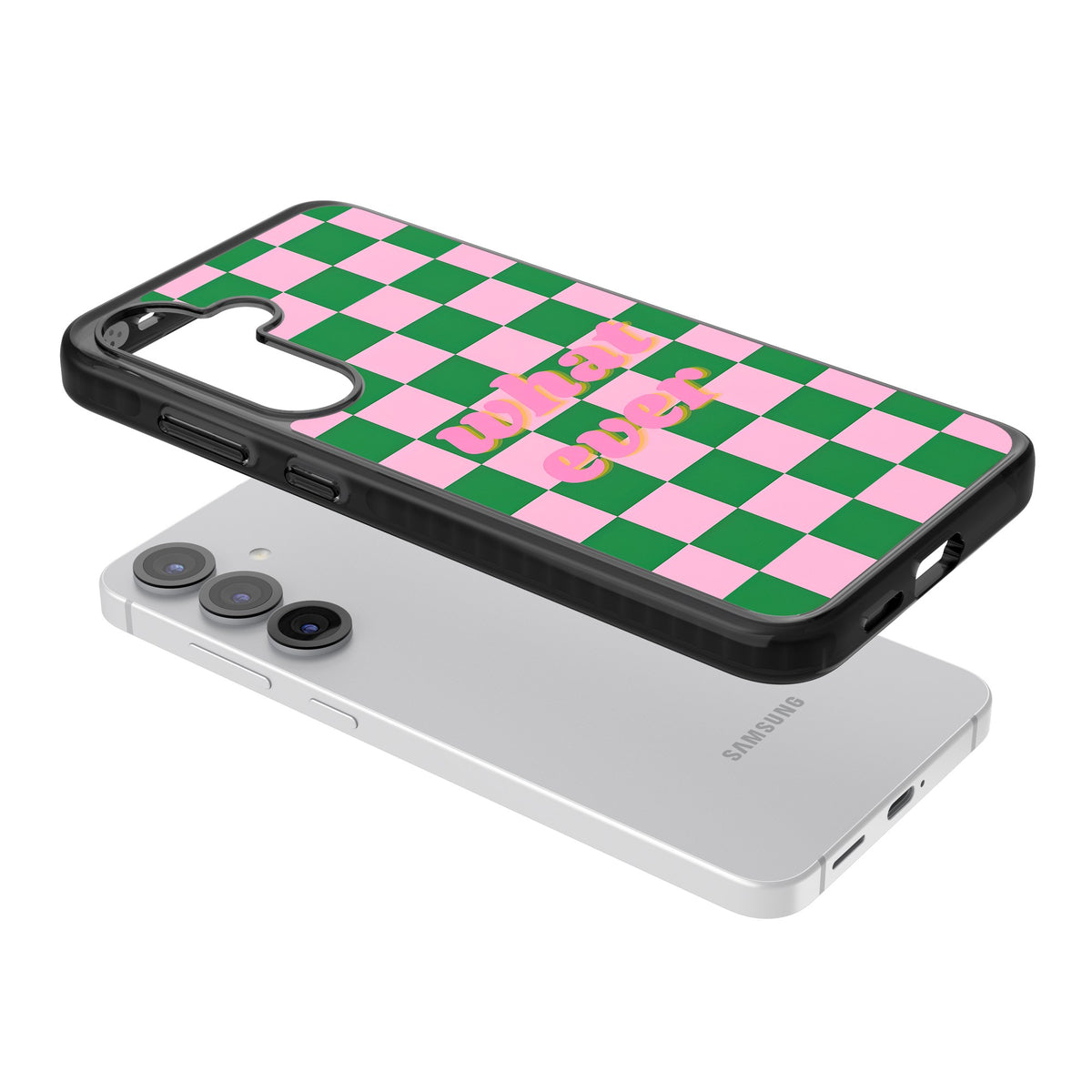 Whatever Samsung S25 / Samsung S25 Plus / Samsung S26 / Samsung S26 Plus Impact Black Phone Case angled