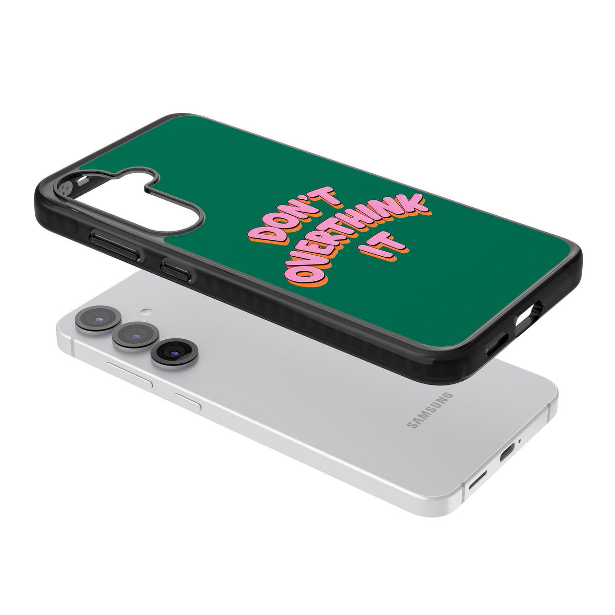 Don't Overthink It Samsung S25 / Samsung S25 Plus / Samsung S26 / Samsung S26 Plus Impact Black Phone Case angled