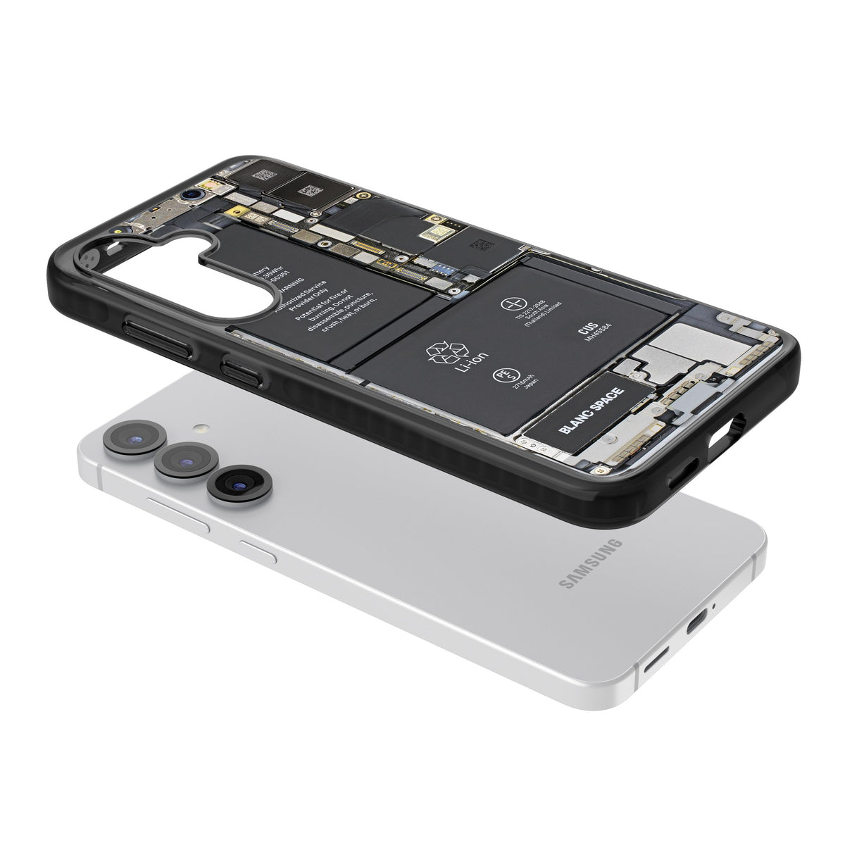 Circuit Board Samsung S25 / Samsung S25 Plus / Samsung S26 / Samsung S26 Plus Impact Black Phone Case angled