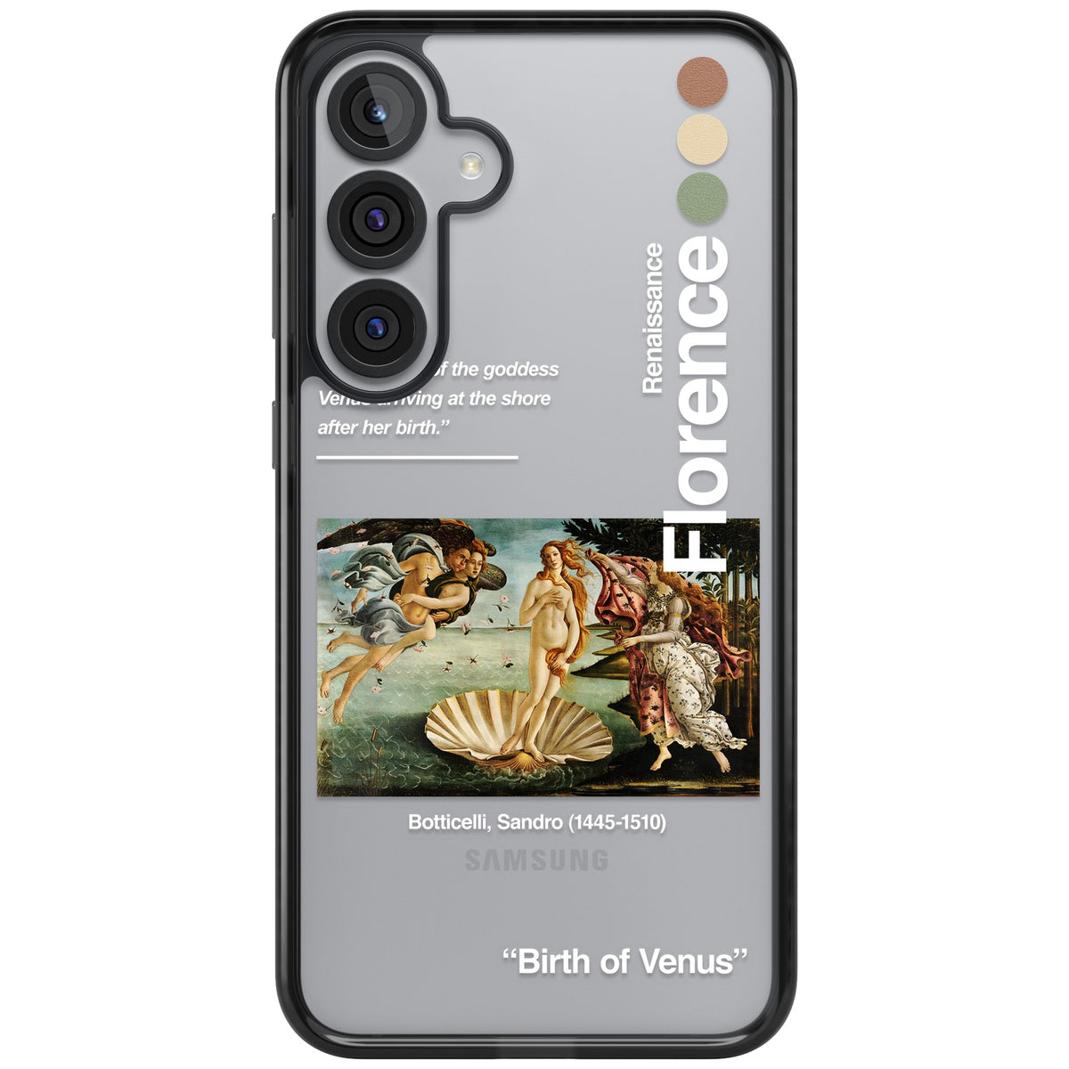 Birth Of Venus Samsung S25 Plus / Samsung S26 / Samsung S26 Plus Impact Black Phone Case front