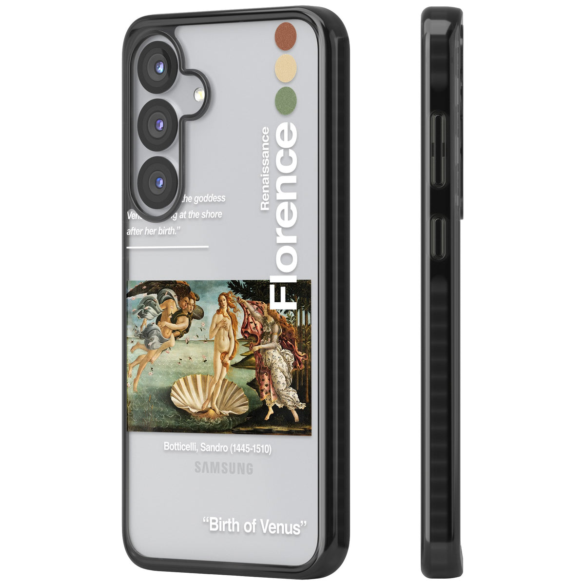 Birth Of Venus Samsung S25 / Samsung S25 Plus / Samsung S26 / Samsung S26 Plus Impact Black Phone Case side