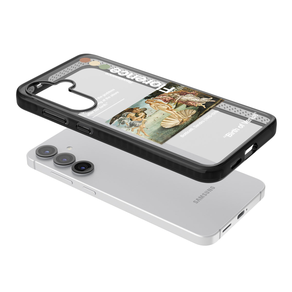Birth Of Venus Samsung S25 / Samsung S25 Plus / Samsung S26 / Samsung S26 Plus Impact Black Phone Case angled