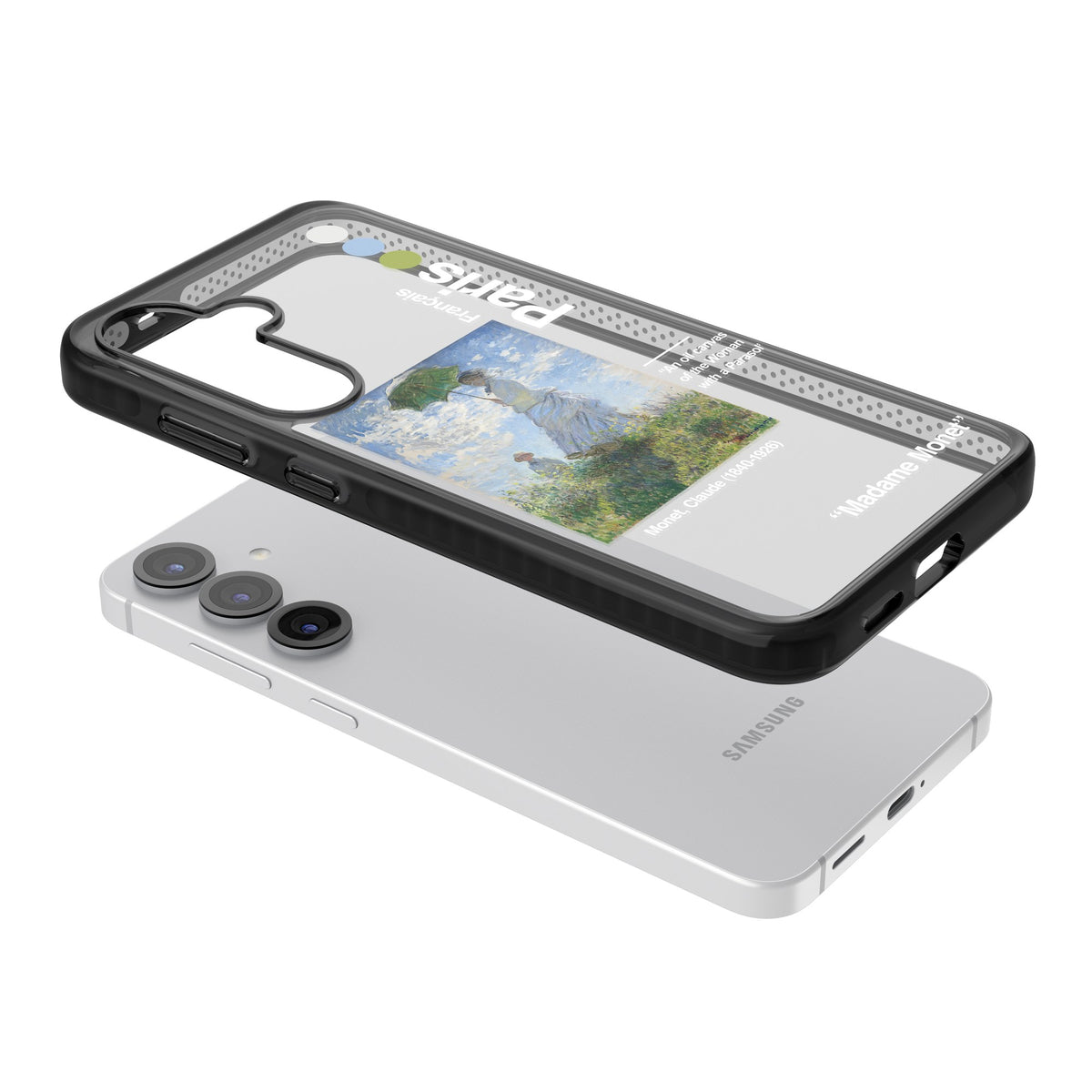 Madame Monet And Her Son Samsung S25 / Samsung S25 Plus / Samsung S26 / Samsung S26 Plus Impact Black Phone Case angled