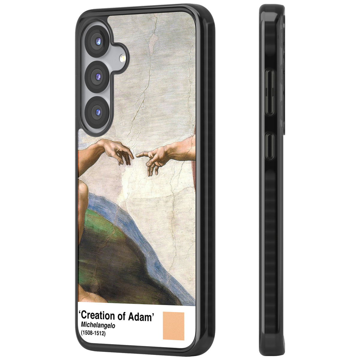 Creation Of Adam Samsung S25 / Samsung S25 Plus / Samsung S26 / Samsung S26 Plus Impact Black Phone Case side