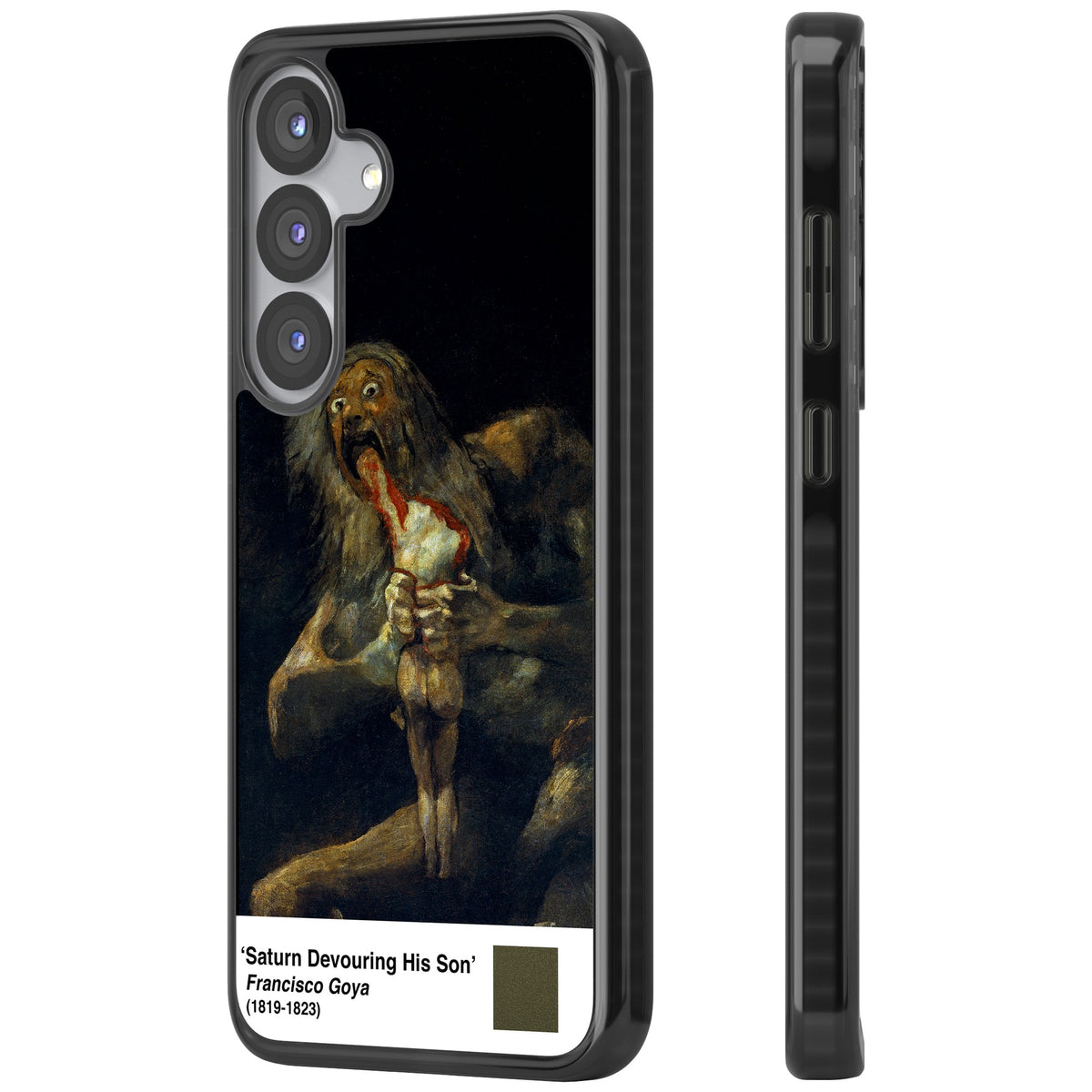 Saturn Devouring His Son Samsung S25 / Samsung S25 Plus / Samsung S26 / Samsung S26 Plus Impact Black Phone Case side