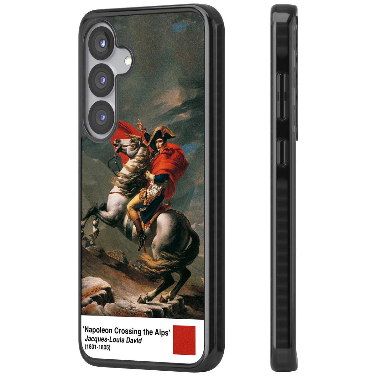 Napoleon Crossing The Alps Samsung S25 / Samsung S25 Plus / Samsung S26 / Samsung S26 Plus Impact Black Phone Case side