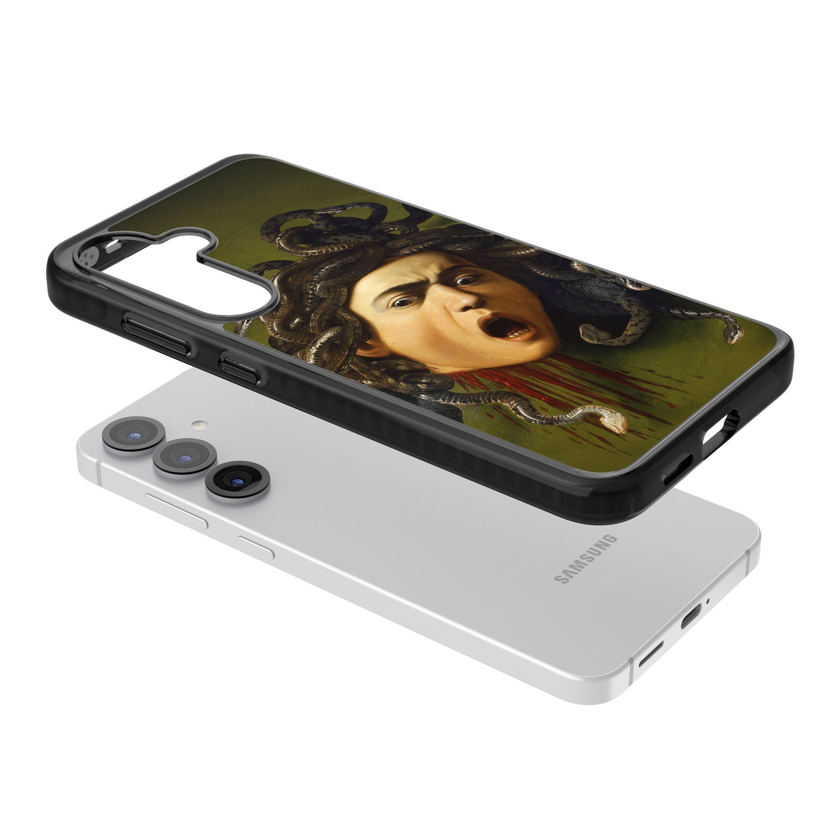 Head of Medusa Samsung S25 / Samsung S25 Plus / Samsung S26 / Samsung S26 Plus Impact Black Phone Case angled