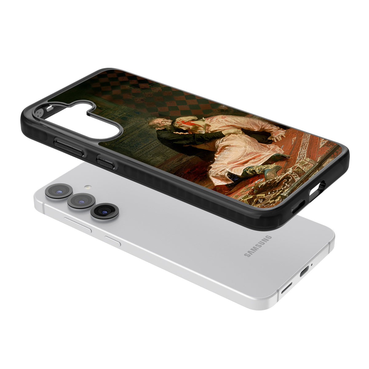 Ivan The Terrible & His Son Samsung S25 / Samsung S25 Plus / Samsung S26 / Samsung S26 Plus Impact Black Phone Case angled