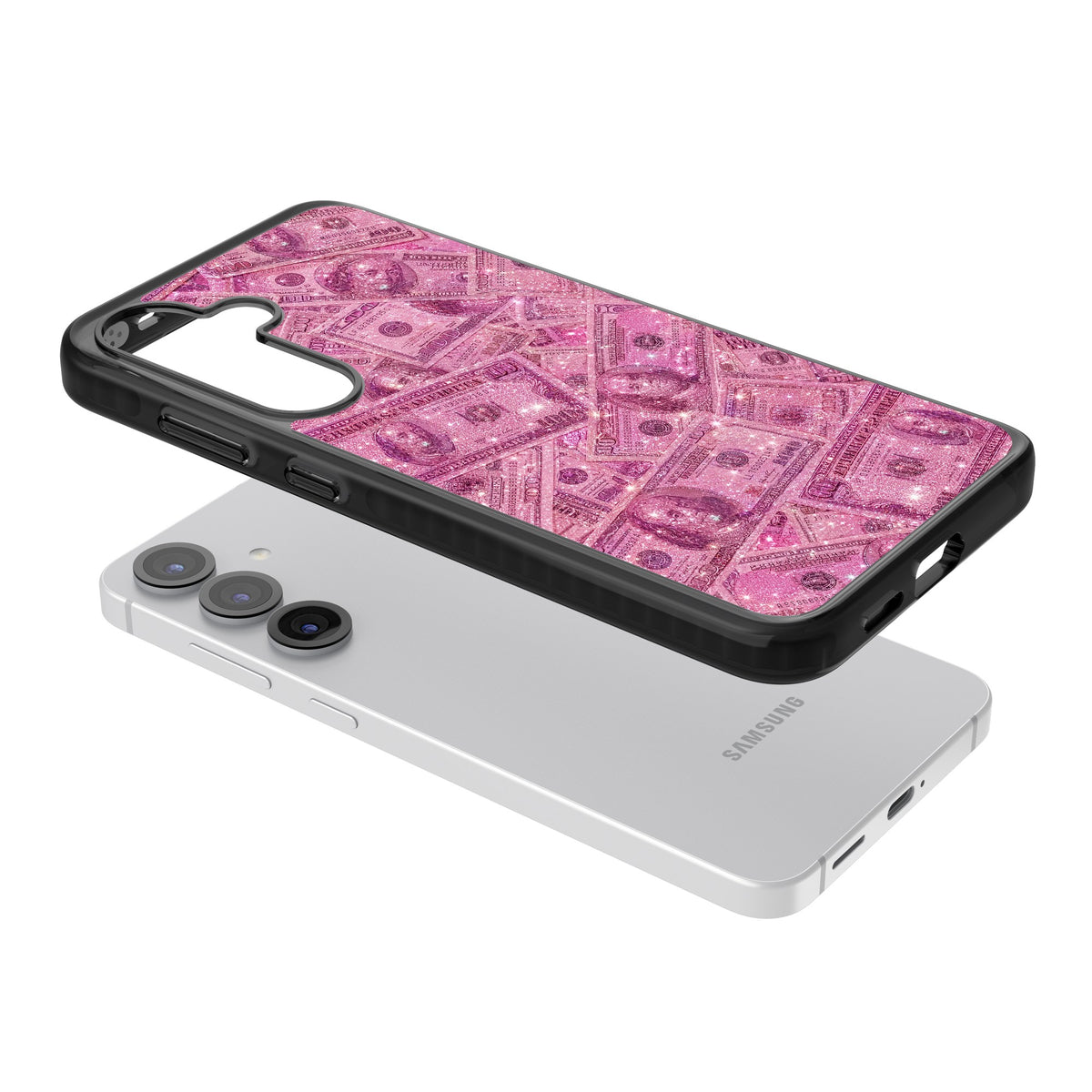 Glamorous Samsung S25 / Samsung S25 Plus / Samsung S26 / Samsung S26 Plus Impact Black Phone Case angled