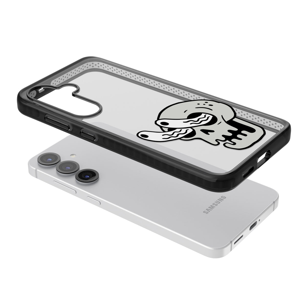 Skull Eyes Samsung S25 / Samsung S25 Plus / Samsung S26 / Samsung S26 Plus Impact Black Phone Case angled